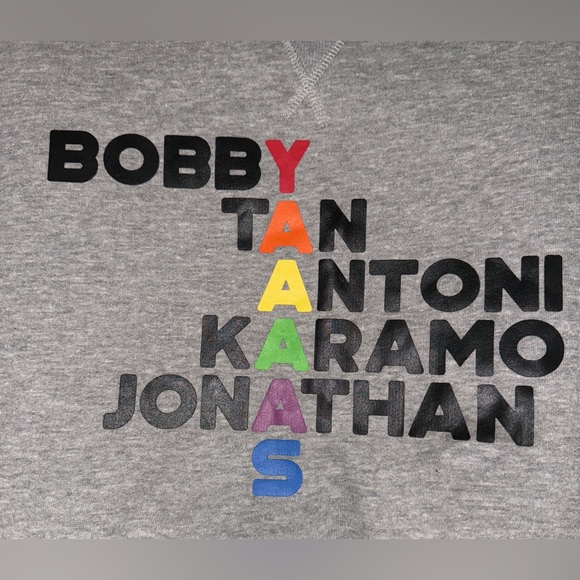 🏳️🌈 NWT! QE Cast Names Embroidered Heart Sweatshirt - Picture 10 of 16